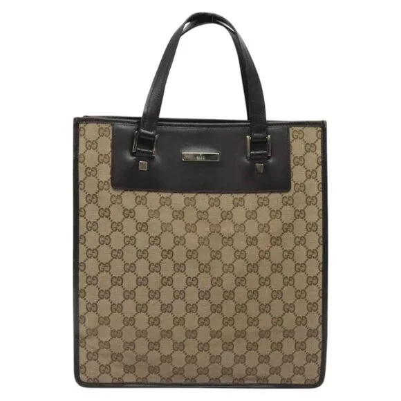 GUCCI GG Canvas Tote Bag Beige Totes